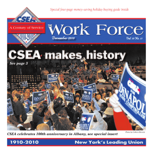 CSEA makes history December 2010 Vol. 13 No. 11