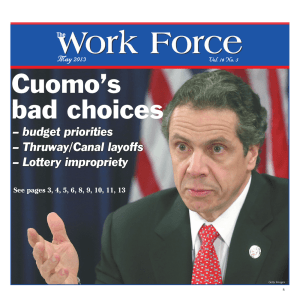 Cuomo’s bad choices – budget priorities – Thruway/Canal layoffs