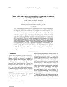 North Pacific Cloud Feedbacks Inferred from Synoptic-Scale Dynamic and Thermodynamic Relationships 4862 J