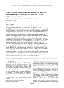 Cluster analysis of cloud regimes and characteristic dynamics of