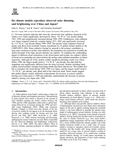 Do climate models reproduce observed solar dimming