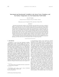 Interannual and Interdecadal Variability in the Storm Track, Cloudiness, and