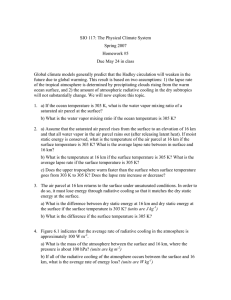 SIO 117: The Physical Climate System Spring 2007 Homework #5