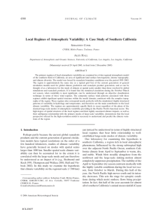 Local Regimes of Atmospheric Variability: A Case Study of Southern... 4308 S C