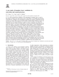 A case study of boundary layer ventilation by H. F. Dacre,