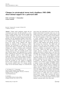 Changes in extratropical storm track cloudiness 1983–2008: Frida A-M. Bender V. Ramanathan
