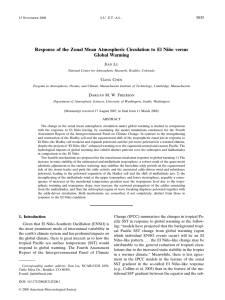 Response of the Zonal Mean Atmospheric Circulation to El Niño... Global Warming 5835 J