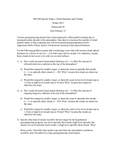 SIO 209 Special Topics: Cloud Dynamics and Climate Winter 2013 Homework #4