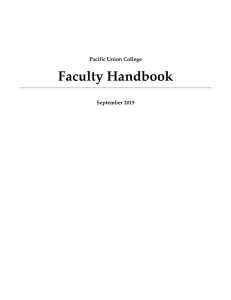 Faculty Handbook  Pacific Union College September 2015