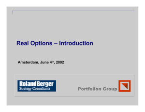 Real Options – Introduction Portfolion Group Amsterdam, June 4 , 2002
