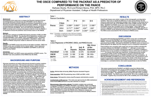 THE OSCE COMPARED TO THE PACKRAT AS A PREDICTOR OF