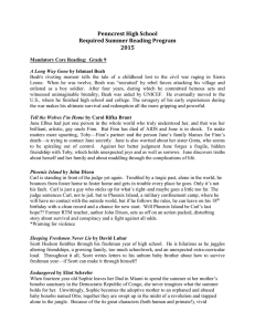 Penncrest High School Required Summer Reading Program 2015