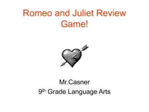 Romeo and Juliet Review Game! Mr.Casner 9