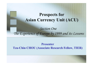 Prospects for Asian Currency Unit (ACU) Section One