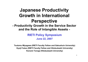 Japanese Productivity Growth in International Perspective - Productivity Growth in the Service Sector