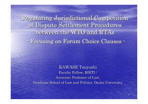 Regulating Jurisdictional Competition of Dispute Settlement Procedures between the WTO and RTAs