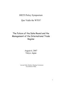 RIETI Policy Symposium  Quo Vadis the WTO?