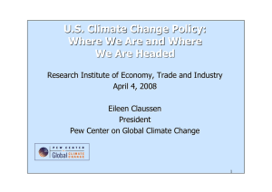 U.S. Climate Change Policy: Where We Are and Where We Are Headed