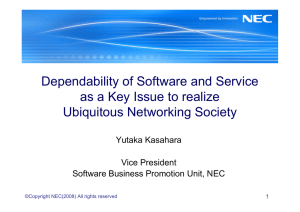 Dependability of Software and Service as a Key Issue to realize