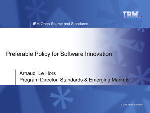 Preferable Policy for Software Innovation Arnaud  Le Hors