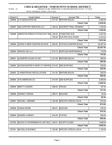 CHECK REGISTER - NORTH PENN SCHOOL DISTRICT