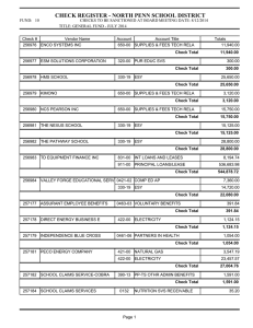 CHECK REGISTER - NORTH PENN SCHOOL DISTRICT