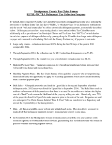 Montgomery County Tax Claim Bureau RETSL-MCTLA Delinquent Tax Collection Program