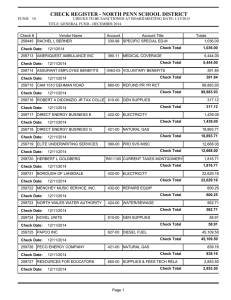 CHECK REGISTER - NORTH PENN SCHOOL DISTRICT