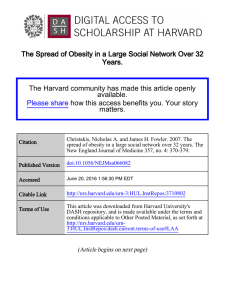 The Spread of Obesity in a Large Social Network Over... Years. The Harvard community has made this article openly