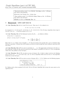 Graph Algorithms (part 4 of CSC 282),