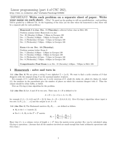 Linear programming (part 4 of CSC 282),