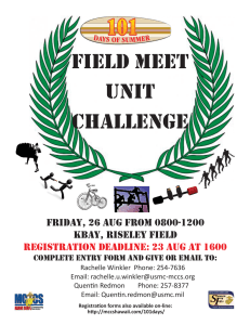 FIELD MEET UNIT CHALLENGE FRIDAY, 26 AUG FROM 0800-1200