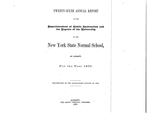 New York State Normal School, REPORT TWENTY-SIXTH  ANNUAL