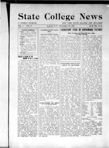 State College News I No. 8 VOL. ALBANY, N.Y., NOVEMBER 22, 1916