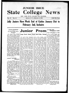 State College News Junior  P r o m JUNIOR ISSUE