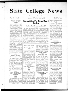 State College  N e w s Competition For News Board Begins