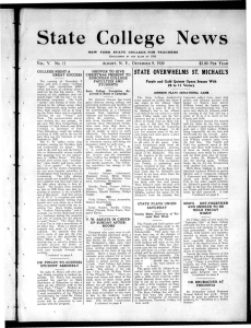 State College News V. No. 11 $3.00 PER YEAR VOL.