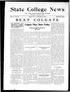 S t a t e College  N e w... BEAT COLGATE Colgate Plays State Friday V. No. 13
