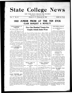 State College News 1922 JUNIOR PROM AT THE TEN EYCK