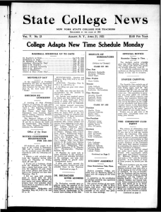 State College News College Adapts New Time Schedule Monday V. No. 23
