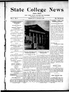 State College News (Summer Edition) I. No. 6 ALBANY, N. Y., AUGUSTS, 1921