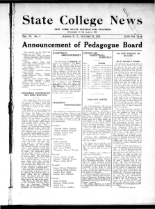 State College News Announcement of Pedagogue Board s* ?