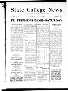 S t a t e College News ST. STEPHEN'S GAME-SATURDAY N. Y.,