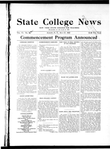 State College News Commencement Program Announced VOL. VI. No.&#34;3$ *^=