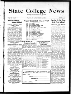 State College News Varsity Basketball, 1922-1923 Senior Class Pledges to Residence Hall Fund