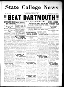 BEAT DARTMOUTH S t a t e College News STATETEAM TO CLASH