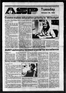 Cuomo makes education priority in '85 budget January 29, 1985 ALBANY