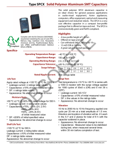 Type SPCX Solid Polymer Aluminum SMT Capacitors