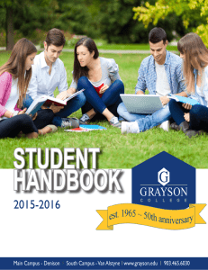 STUDENT HANDBOOK 2015-2016 Main Campus - Denison