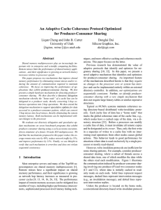 An Adaptive Cache Coherence Protocol Optimized for Producer-Consumer Sharing Donglai Dai